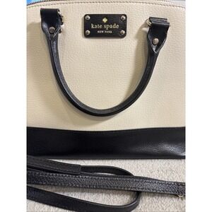 Kate Spade Berkeley Lane Rachelle Satchel Purse Off White Black Cow‎ Leather